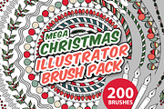 Christmas Illustrator Brush Pack, a Brush Add-On by MarkieAnn Creative (Thumbnail 1 of 6)