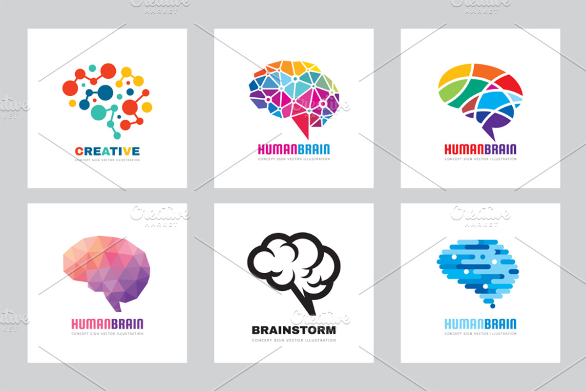 Human Brain Vector Logo - Mind Sign, a Branding & Logo Template by serkorkin