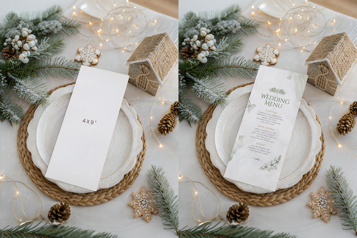 Christmas Menu Mockup Rustic, a Product Mockup by TatiMockup (Photo 2 of 3)