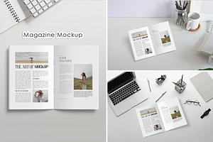 Clean Magazine Mockup, a Print Template by getproject