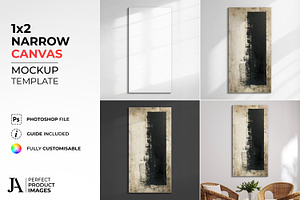 Narrow 1x2 Canvas Mockup Template