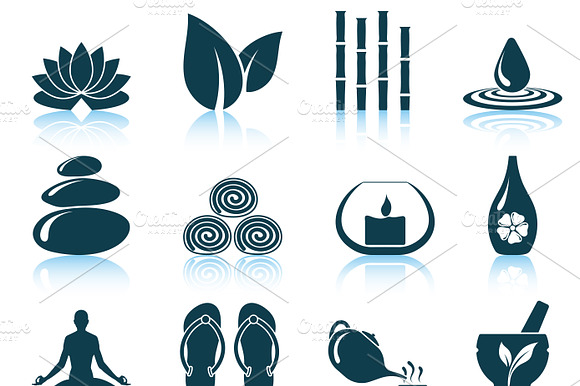 Set Of 12 Spa Icons