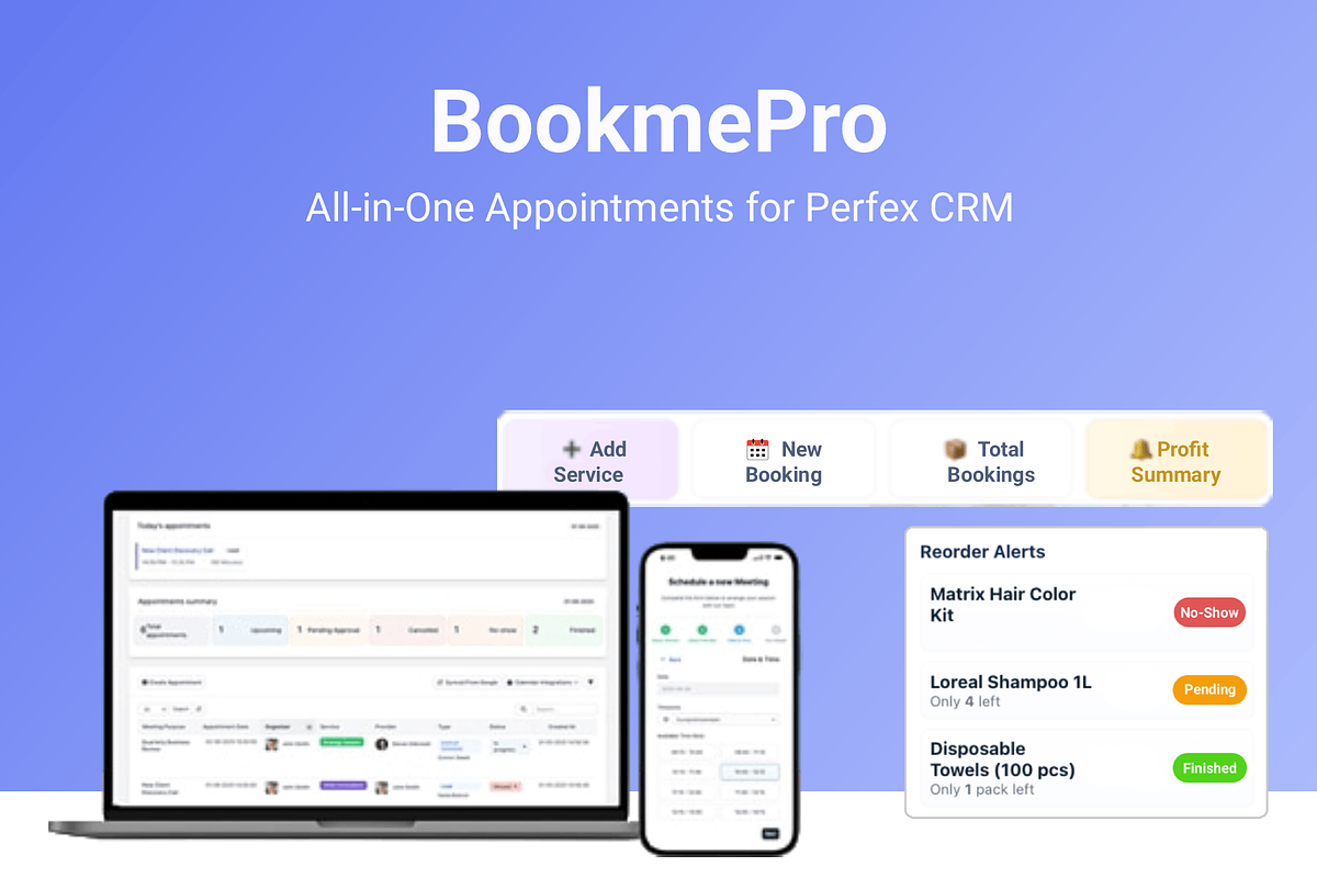 BookmePro - Booking for Perfex CRM, a HTML Template by Techno Digitz (Photo 1 of 4)