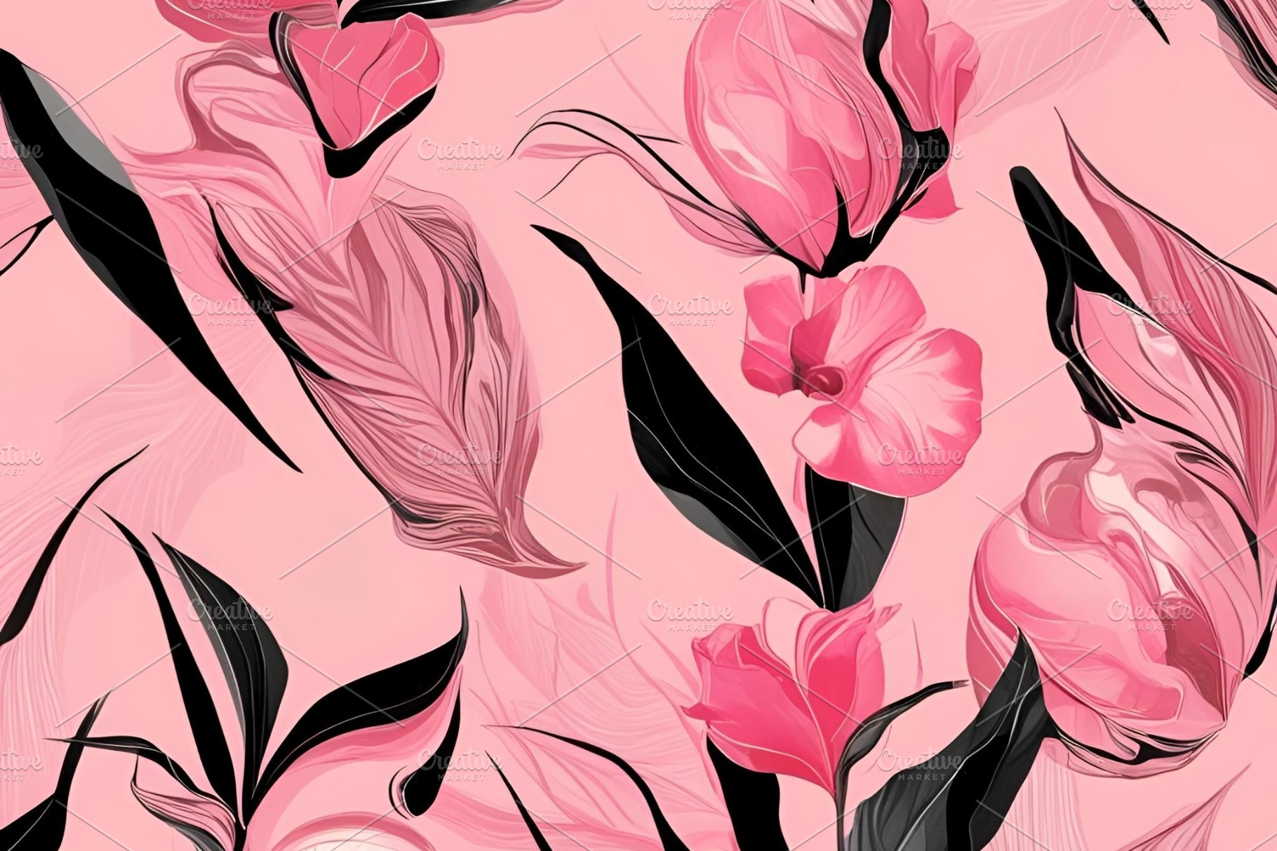 Floral liquid paint abstract image, an Abstract Photo by ComfortQ