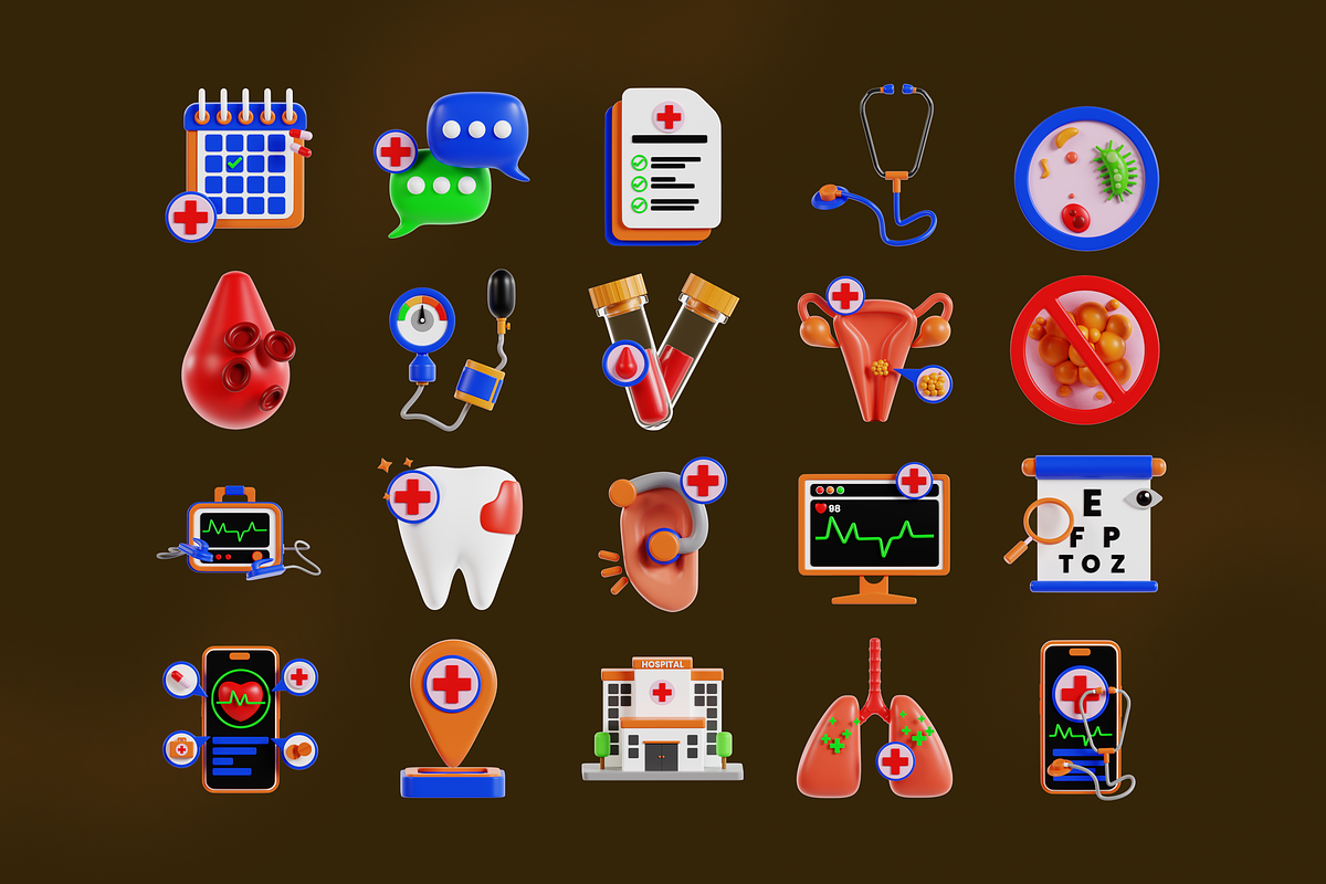 Medical Checkup 3D Icon Pack, an Object 3D Model by Permadi Creative (Photo 2 of 2)