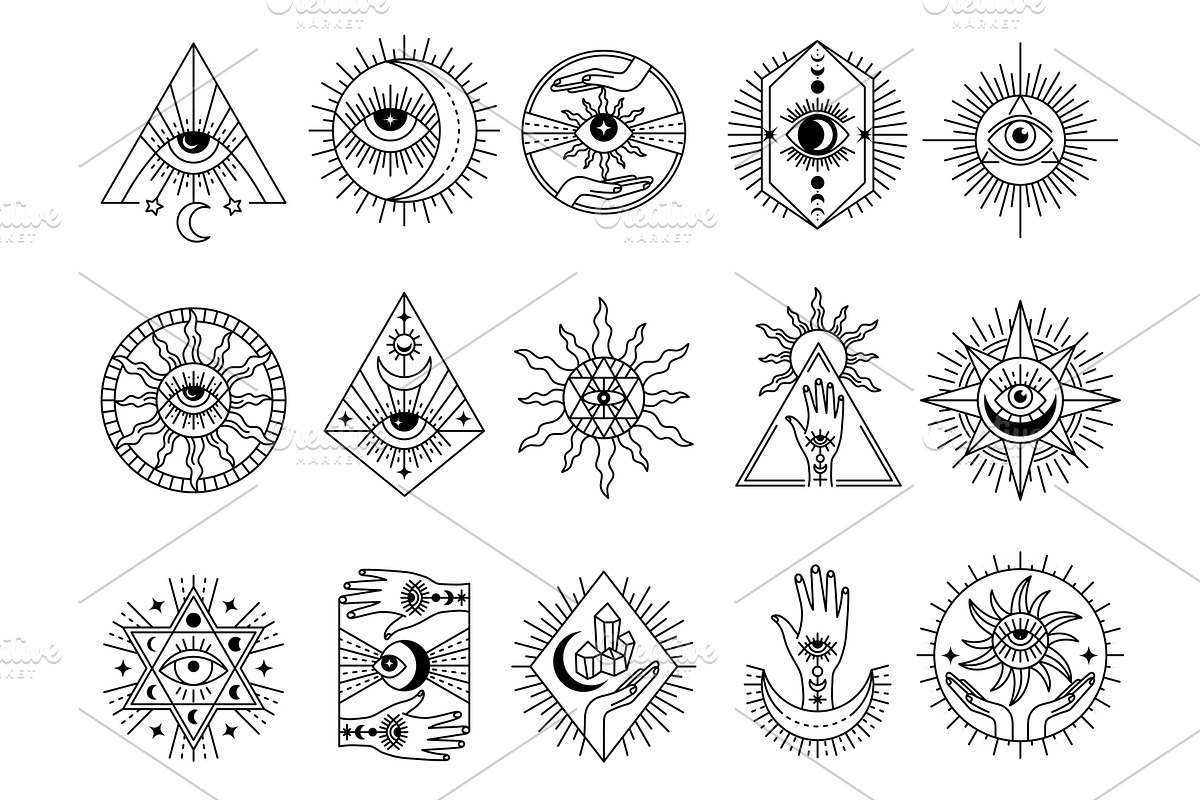 Mystical symbols. Occult emblems, a Background Graphic by Onyx