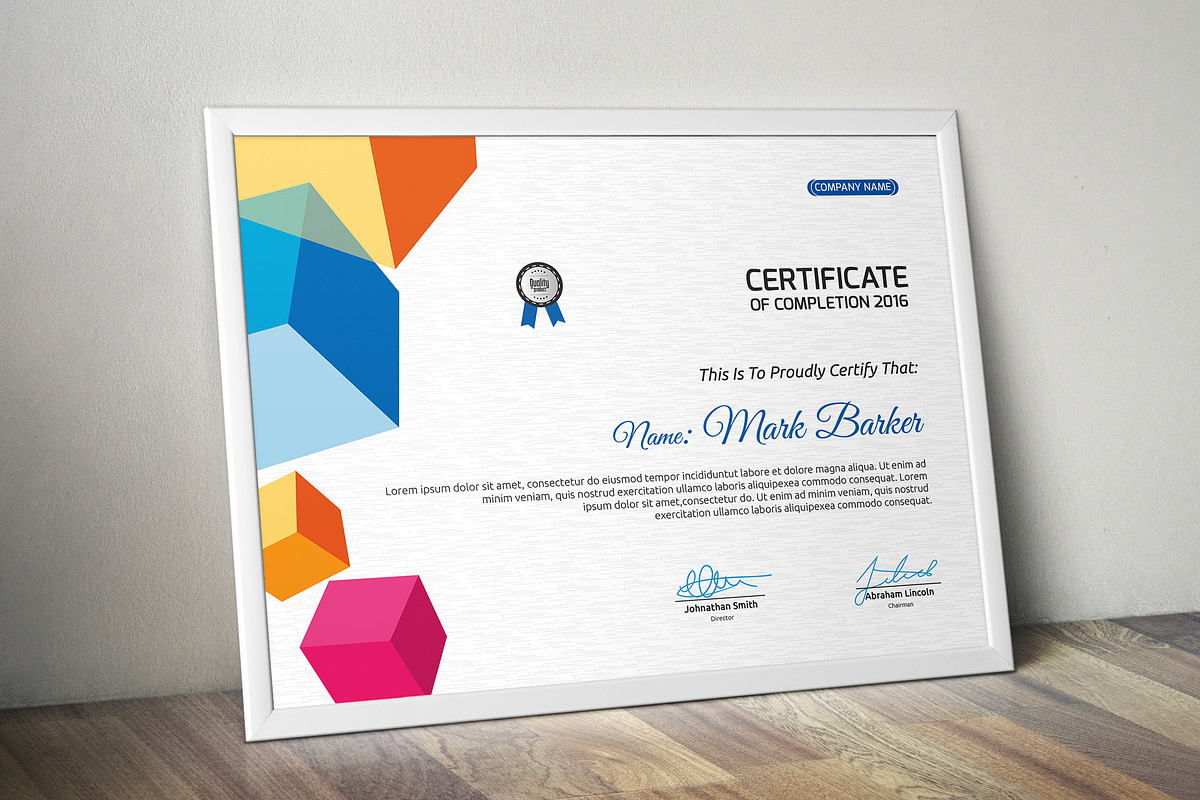 Certificate Word | PSD | AI, a Stationery Template by Curve Design (Photo 3 of 3)
