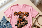 Skate Or Die Gas Mask Rider, a Shirt Mockup by Vector Stall (Thumbnail 1 of 14)