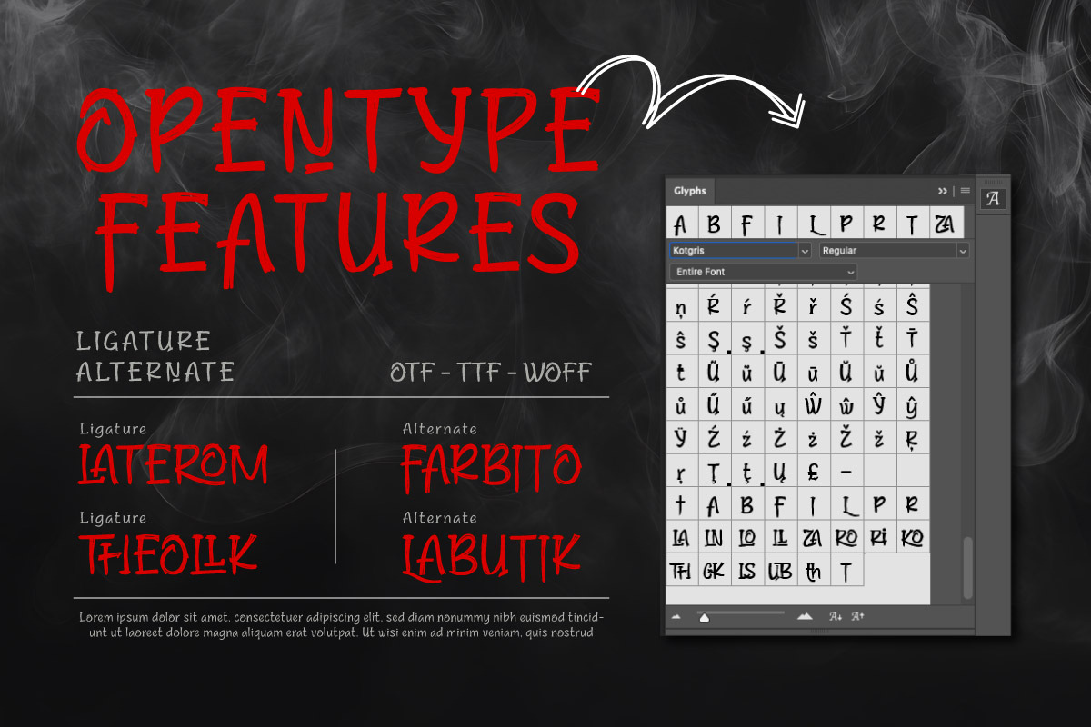 Kotgris - Horror Display Font, a Handwritten Font by twinstd (Photo 3 of 7)
