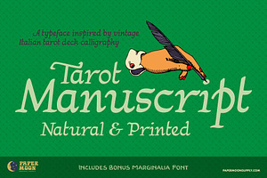 PM Tarot Manuscript Script Font, a Script Font by Paper Moon Graphic Supply