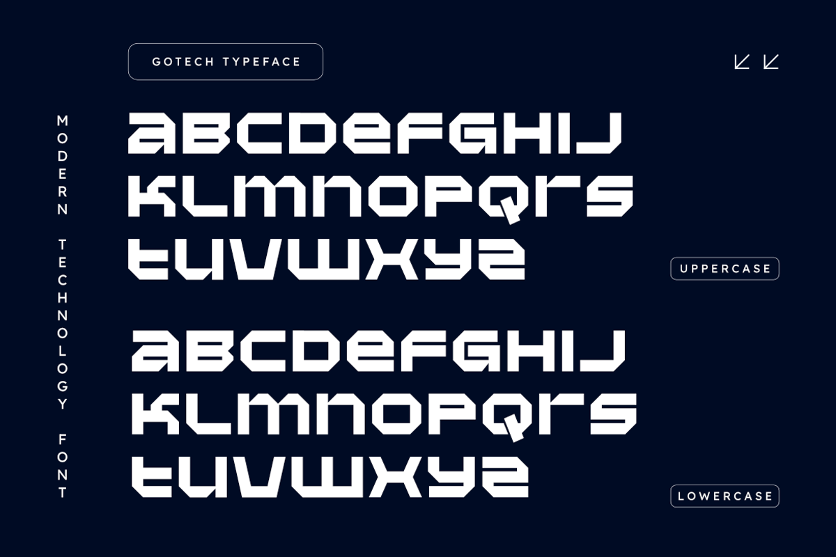 Gotech - Modern Futuristic Font, a Symbol Font by Masyafi Studio (Photo 2 of 8)