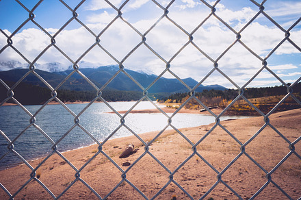 Fenced Beautiful Mountain Landscape