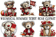Whimsical Summer Teddy Bear Clipart, an Illustration by OK Design (Thumbnail 2 of 6)