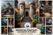Medieval Fantasy Backgrounds, a Background Graphic by ThatsDesignArt (Thumbnail 1 of 11)