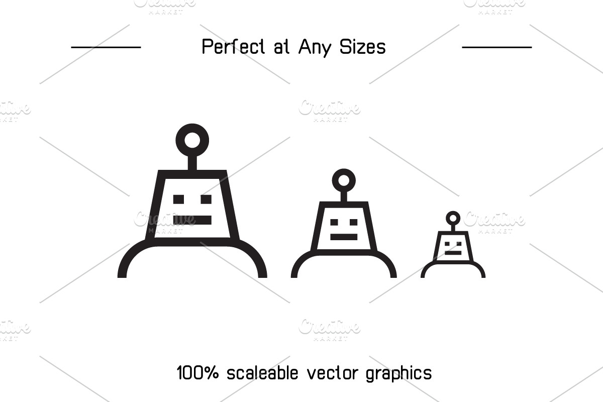 Robot Character Avatars Set, an Icon by Designfour (Photo 7 of 7)