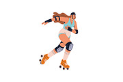 Happy people on roller skates set, a Person Illustration by PaperTrident (Thumbnail 8 of 15)