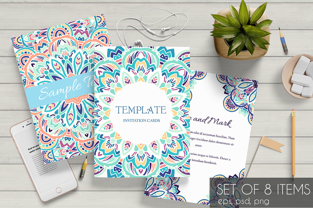 Ornamental abstract cards set, a Card Template by LineTale (Photo 1 of 2)