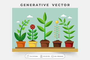 Displayed are various plants at diff, a Graphic by Iftikhar Alam