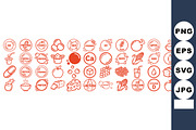 Nutrition Facts Icon Set, an Illustration by designvectx (Thumbnail 1 of 3)