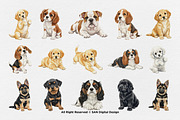 15 Bundle Watercolor Cute Dog Fluffy, an Animal Illustration by Morspective (Thumbnail 8 of 8)