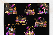 Magic school. Wizard witch clipart, an Education Illustration by Belusuab (Thumbnail 6 of 9)