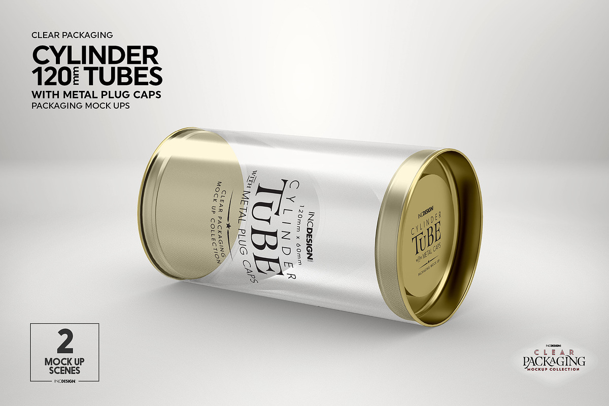 120mm Cylinder Tube Packaging Mockup, a Cups & Container Mockup by INCDesign (Photo 8 of 12)