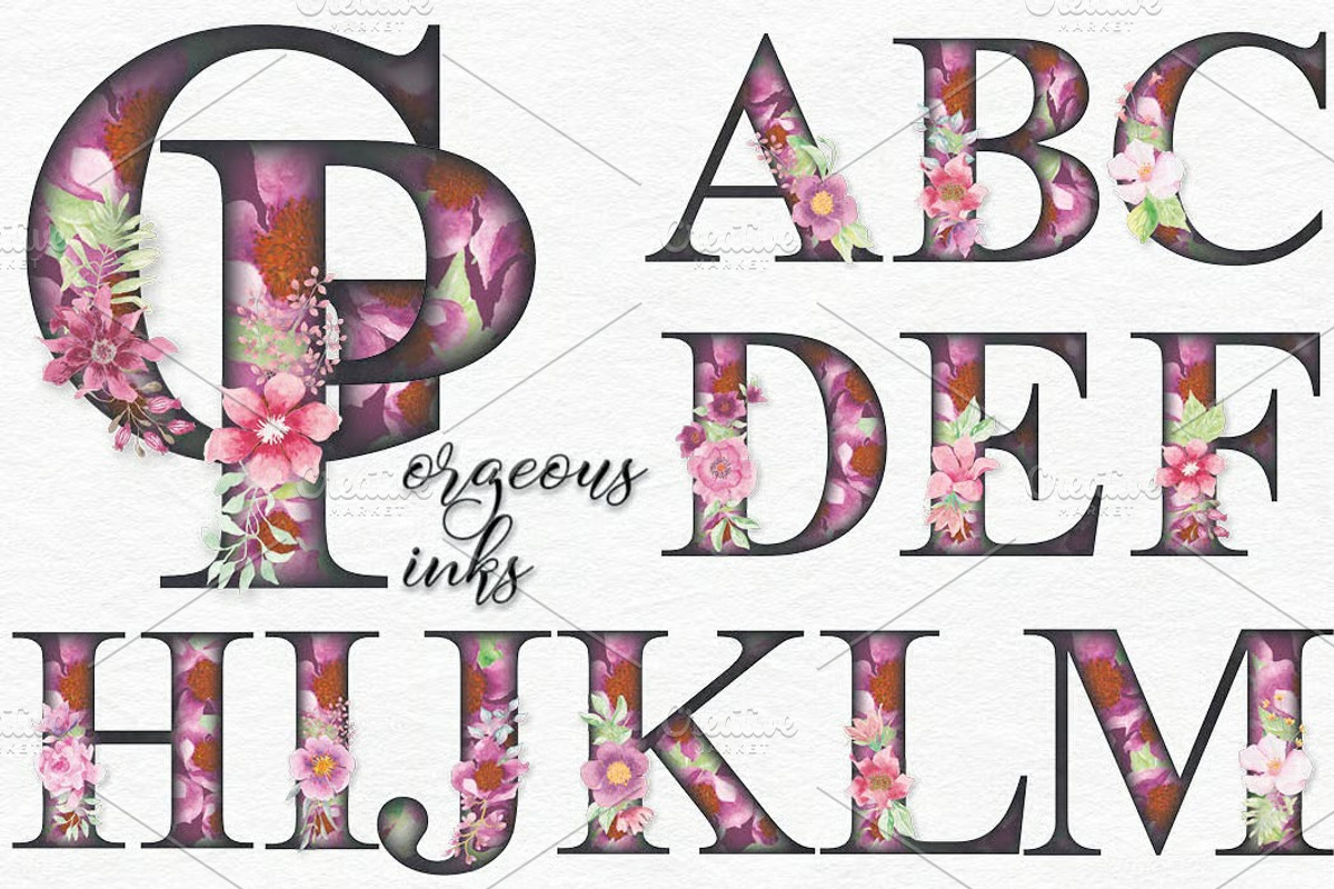 Gorgeous pinks watercolor design set, a Work Illustration by fashionaddict (Photo 10 of 11)