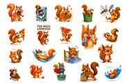 Funny Squirrel Clipart Bundle, an Animal Illustration by GeoWander (Thumbnail 2 of 4)
