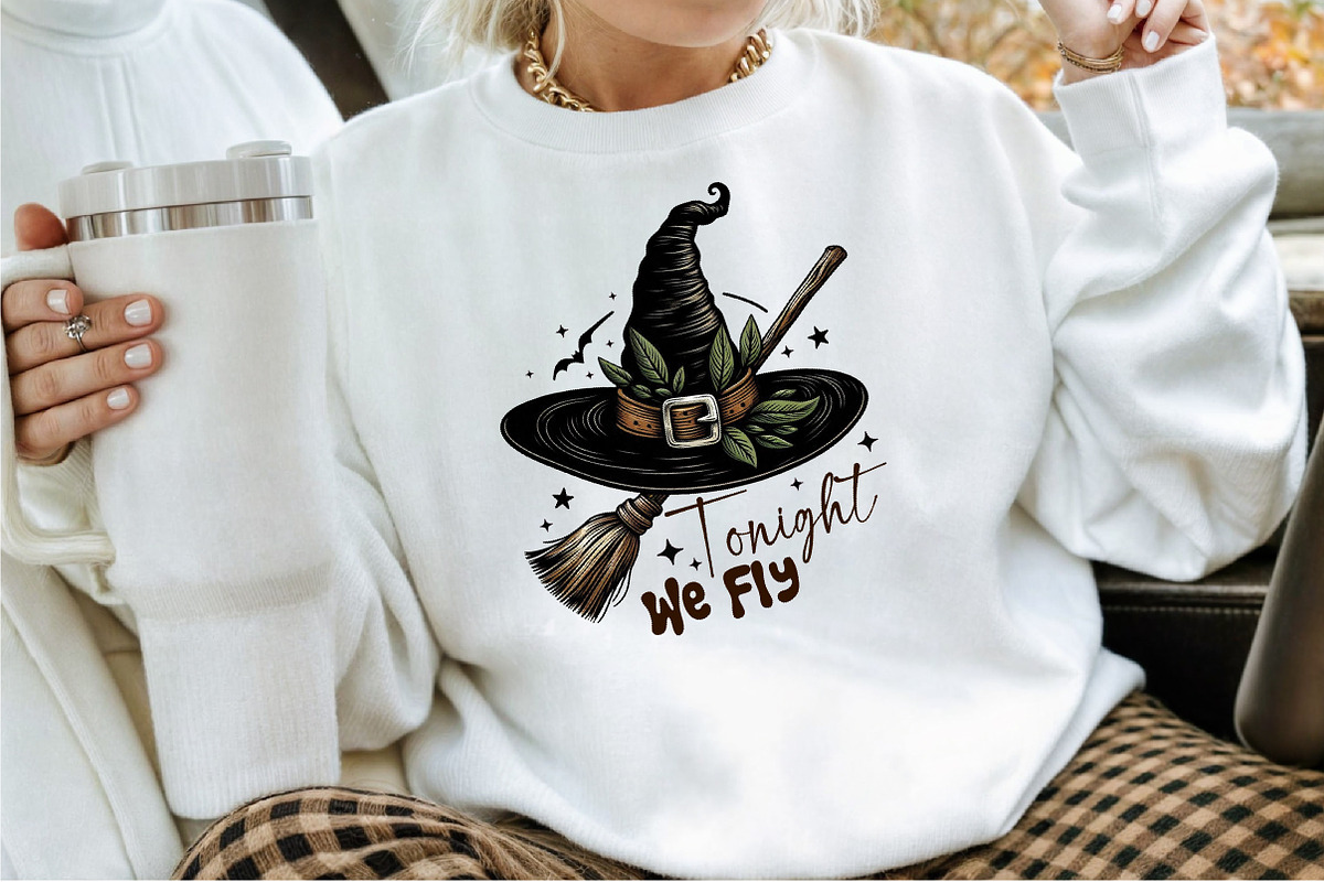 Tonight We Fly Halloween Witch Broom, an Illustration by Sublimation Artist (Photo 2 of 9)