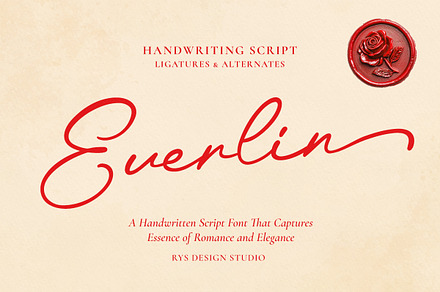 Everlin A Handwriting Script Font, a Script Font by RYS Design Studio