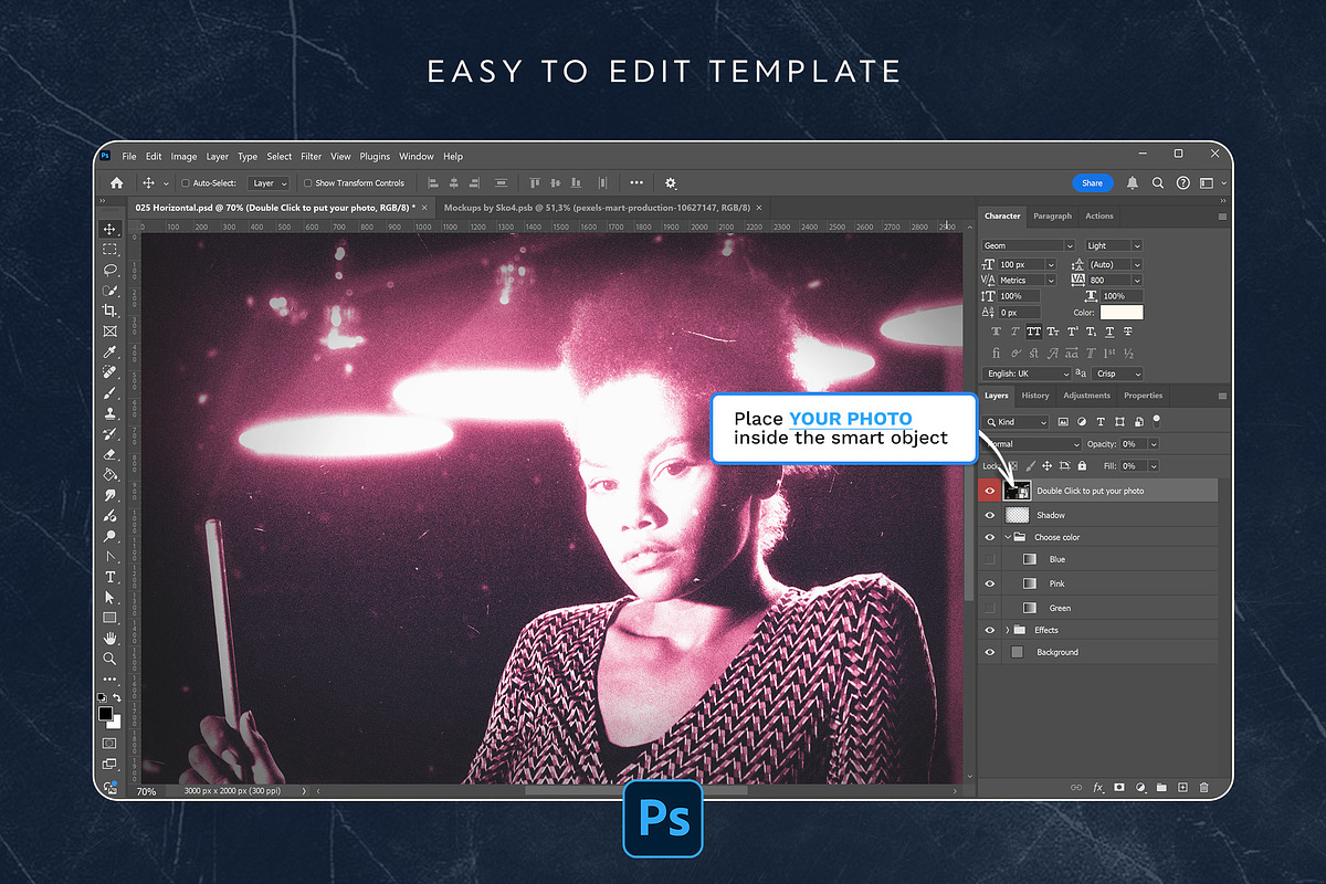 Grainy Neon Photo Effect, a Layer Style Add-On by Andrew Skoch Design (Photo 6 of 6)