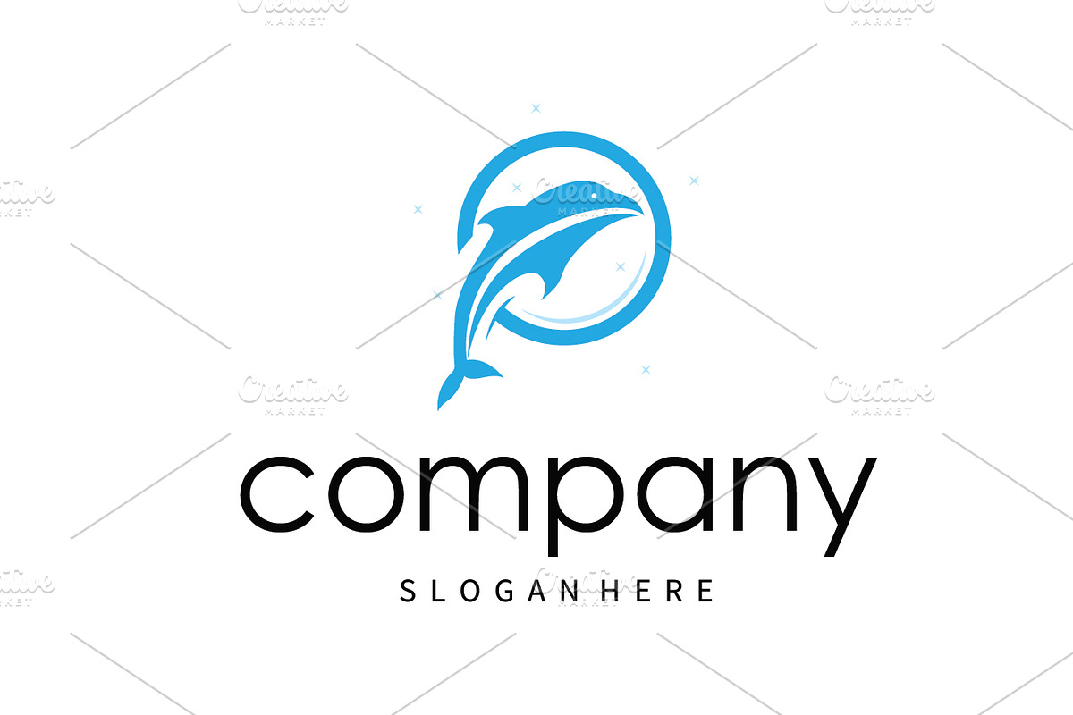 simple design animal dolphin logo, a Branding & Logo Template by Maylianaw28 (Photo 1 of 2)