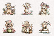 Whimsical Summer Capybara Clipart, an Illustration by CreationArt (Thumbnail 5 of 7)