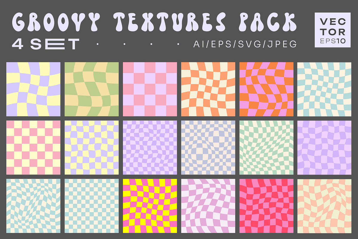 Y2K Vector Textures. Groovy Patterns