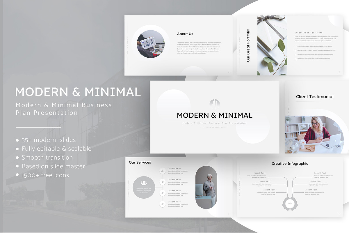 Modern & Minimal Business Plan, a Presentation Template by SlideStack (Photo 1 of 5)