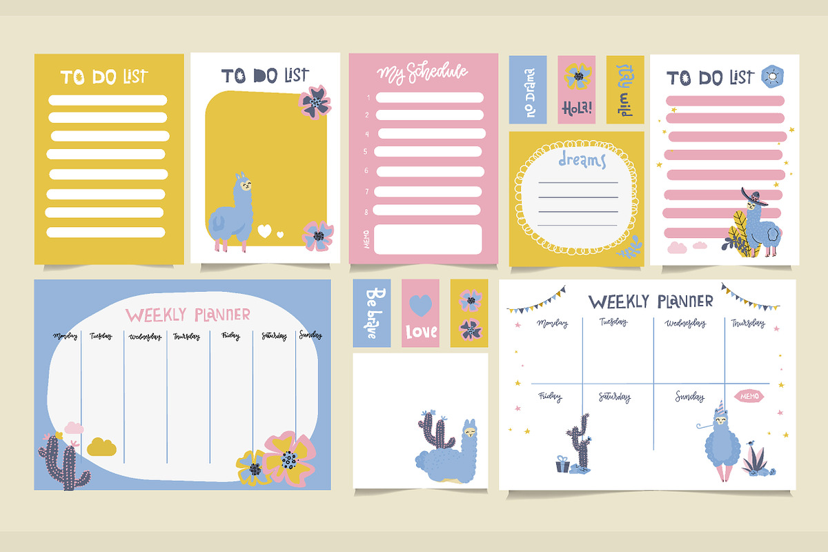 School weekly planners collection, a Stationery Template by Lana Sham (Photo 6 of 14)