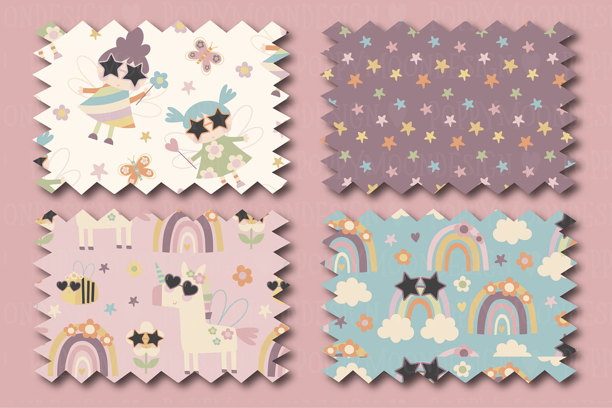 Groovy Fairy clipart & paper set, an Illustration by Poppymoondesign (Photo 4 of 5)