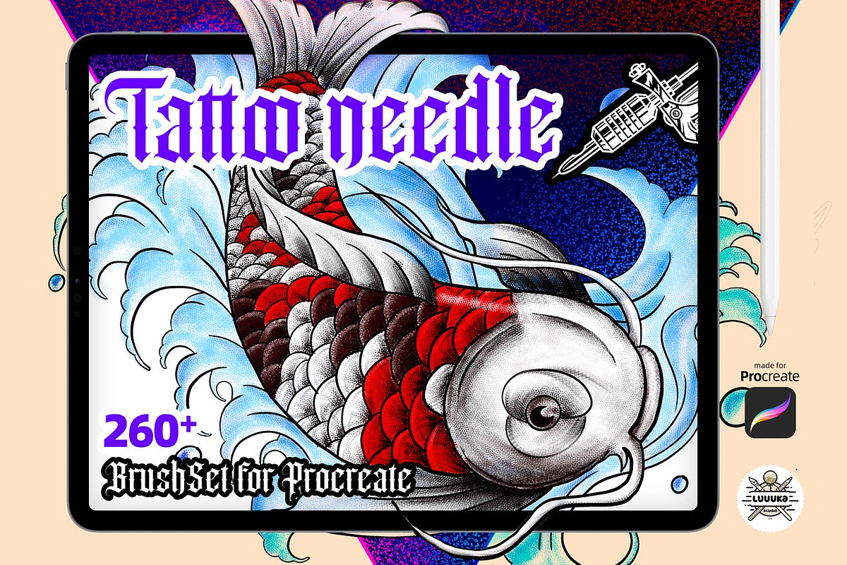 Tattoo needle brushSet for Procreate, a Brush Add-On by Luuuka studio (Photo 1 of 6)