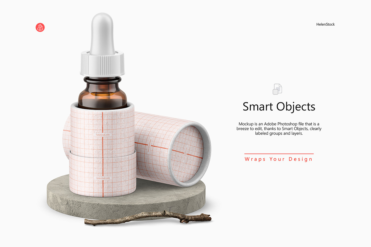 Dropper Bottle 10ml with Tube Mockup, a Cups & Container Mockup by HelenStock (Photo 4 of 9)