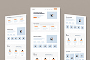 UX UI Website Landing Page Wireframe, a Wireframe Template by MightyDesign (Thumbnail 1 of 9)