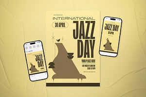 Vintage International Jazz Day Flyer, a Flyer Template by The Good Store