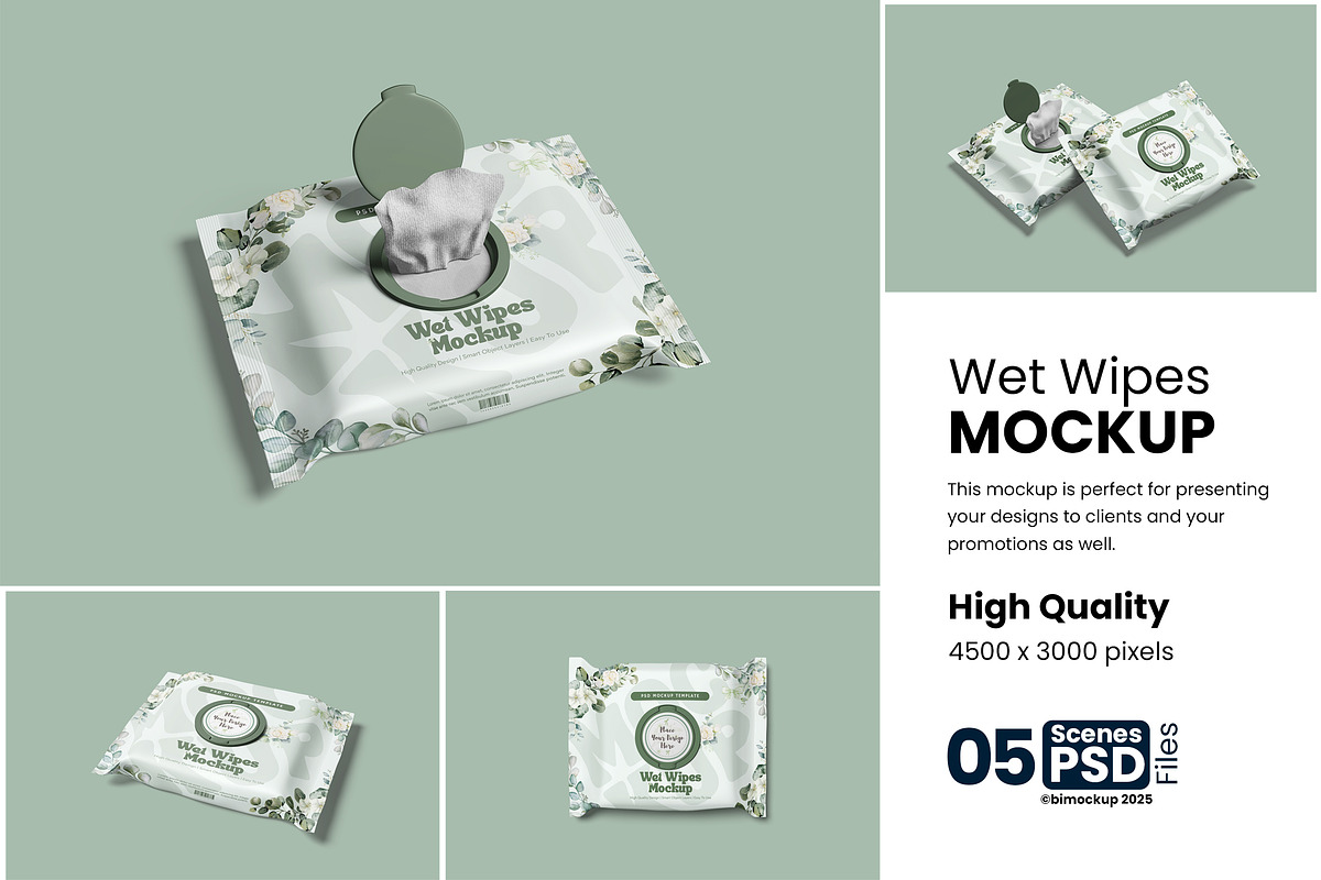Wet Wipes Mockup, a Product Mockup by bimockup (Photo 1 of 6)