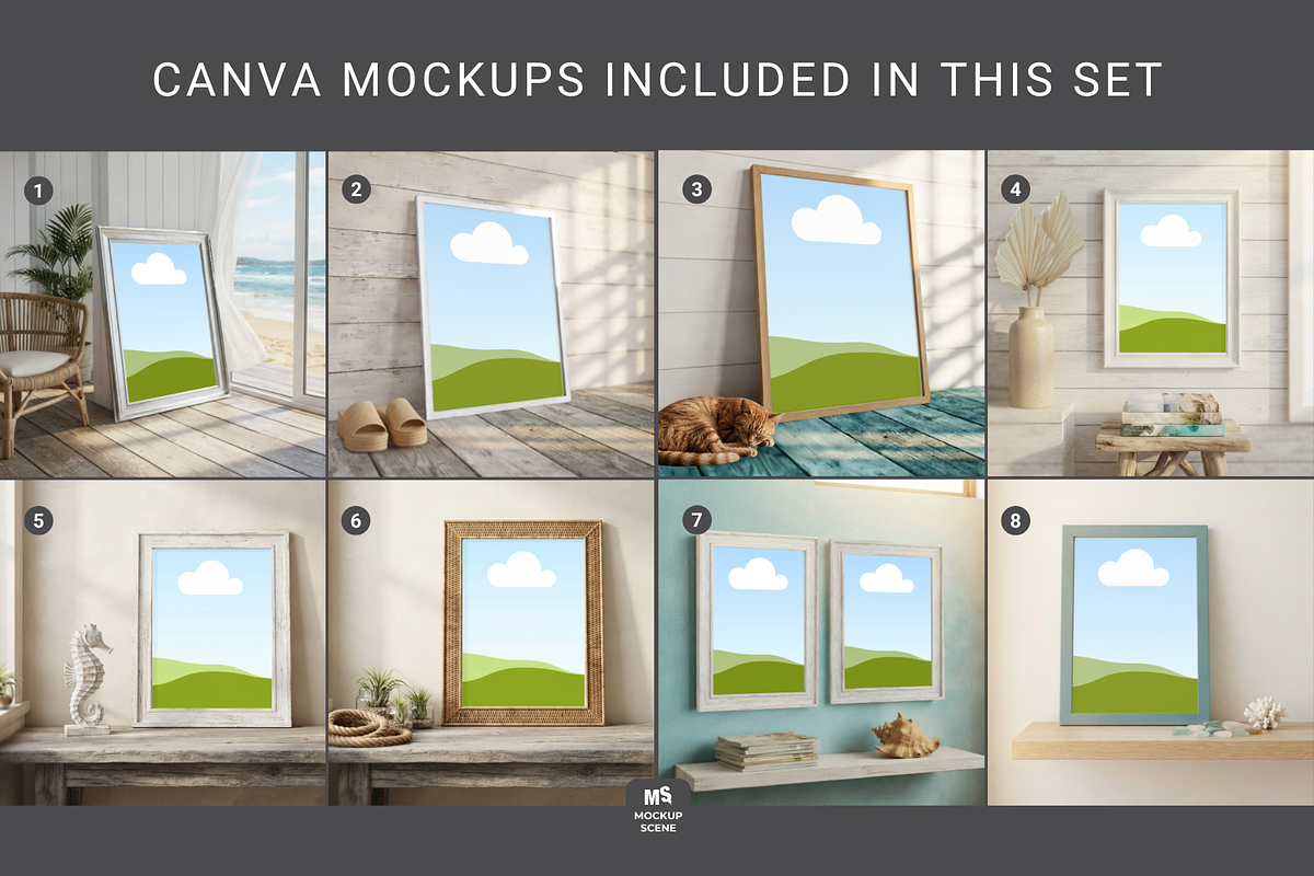 Coastal Beach House Wall Art Mockup, a Household Mockup by Mockup Scene (Photo 3 of 11)