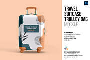Travel Suitcase Trolley Bag Mockups, a Packaging Mockup by Illusiongraphic (Thumbnail 1 of 15)