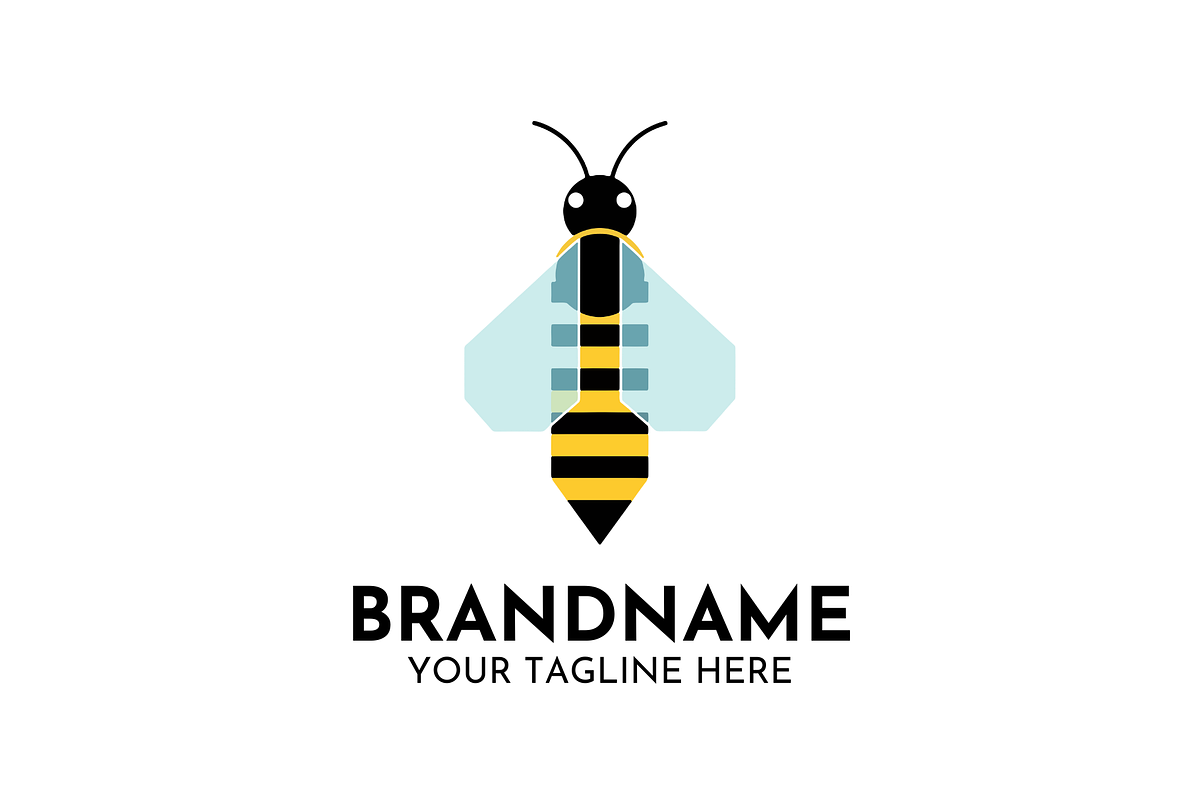 Bee Logo Design, Honey Pencil Vector, a Branding & Logo Template by Megafox Studio (Photo 1 of 2)