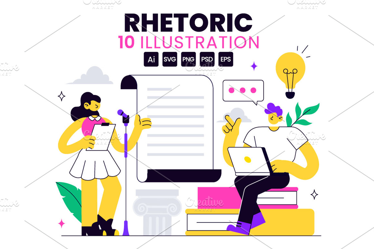 10 Rhetoric Vector Illustration, a Person Illustration by denayunebgt (Photo 1 of 4)