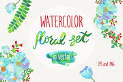 Watercolor hand drawn floral kit, an Illustration by Erifilia (Thumbnail 1 of 4)