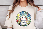 Bunny Round Stained Glass Png, an Illustration by DreamCafeArt (Thumbnail 5 of 6)