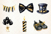 Luxury Black Kids Birthday Clipart, an Illustration by Dream Creation (Thumbnail 3 of 6)