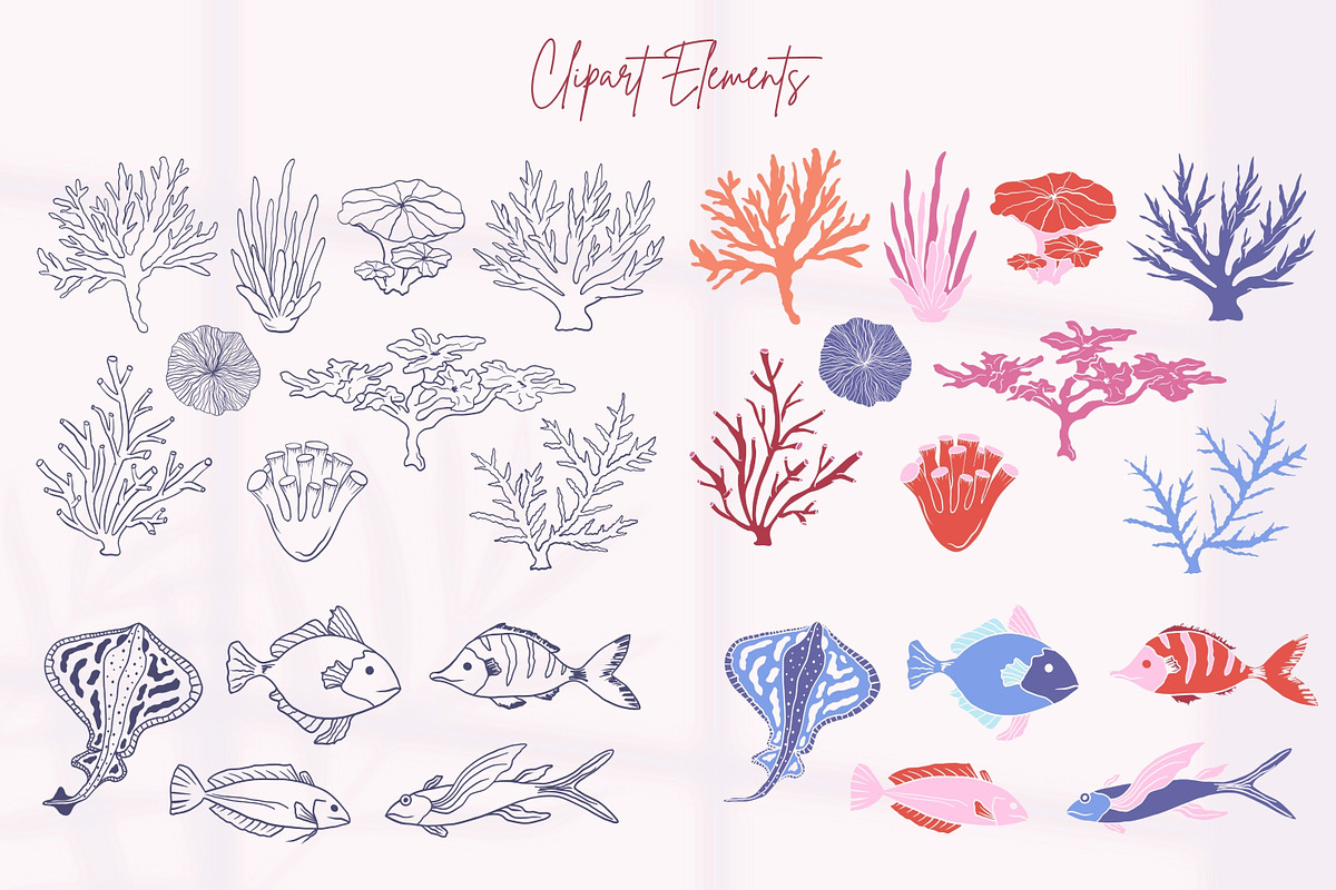 Hand-Drawn Marine Clipart & Patterns, a Decorative Illustration by CapriceMeDesigns (Photo 3 of 21)